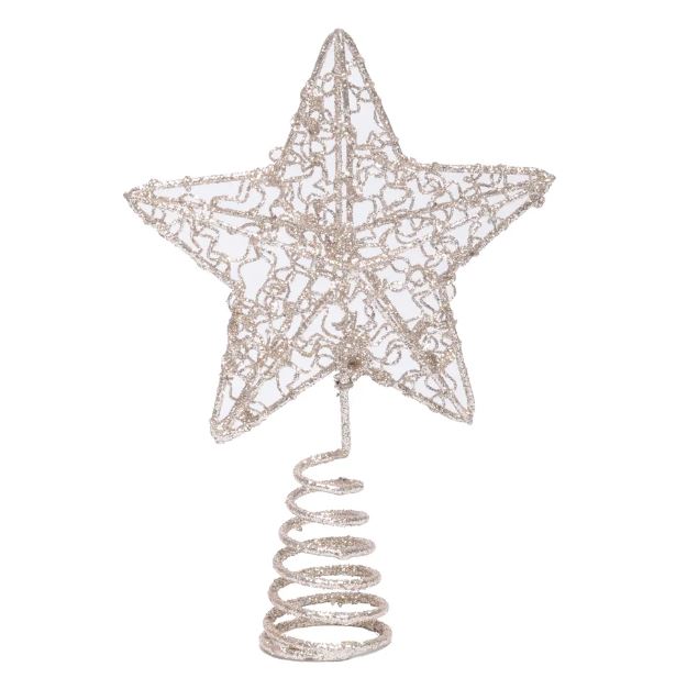 Acessorio Para Topo De Árvore Estrela Arabesco Champagne - Cromus