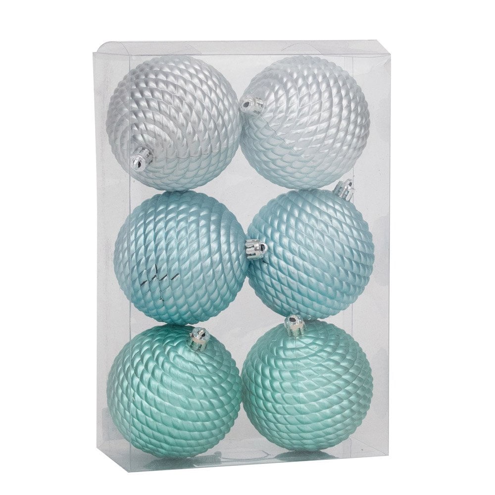 Bola Trancada Azul Tiffany/Azul Caribe/Azul Pastel 8cm 6Un - Cromus