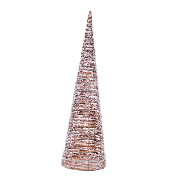 Cone Led Aramado Rattan Rustico Ouro 60cm -  Cromus