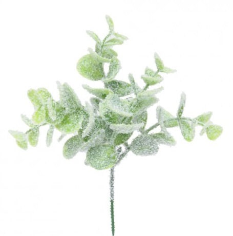 Pick Folhas Glitter Branco e Verde 25cm - Cromus