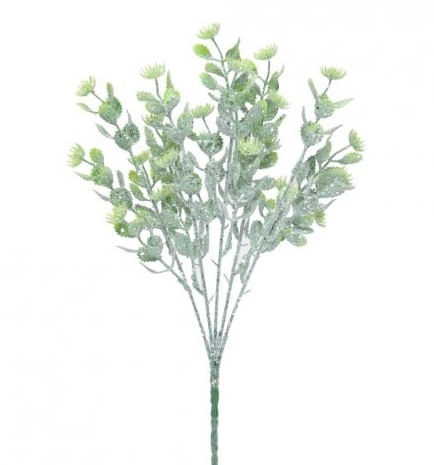 Galho Folhas Glitter Verde 35cm - Cromus