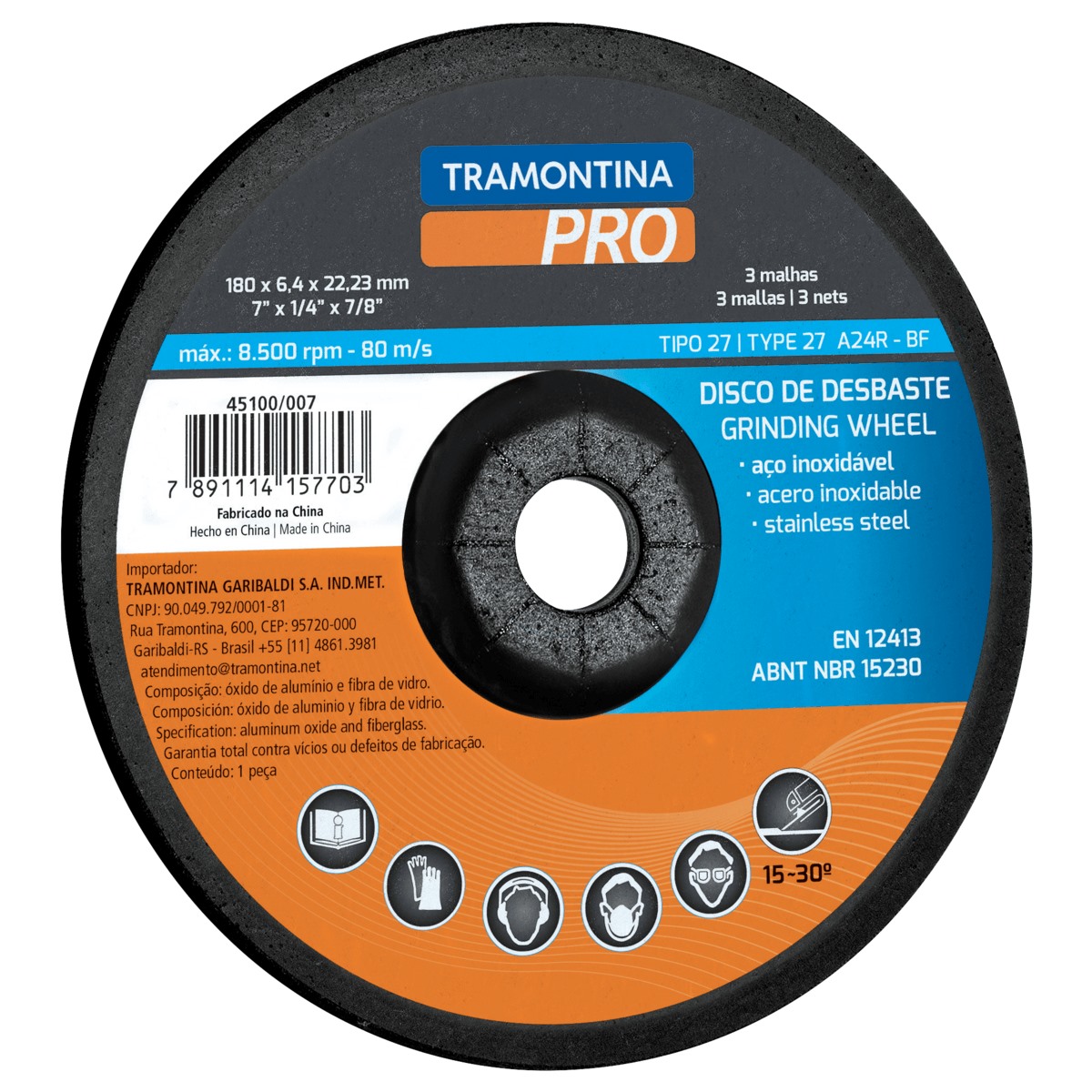 Disco Desbaste P/aco Inox 9'' pro