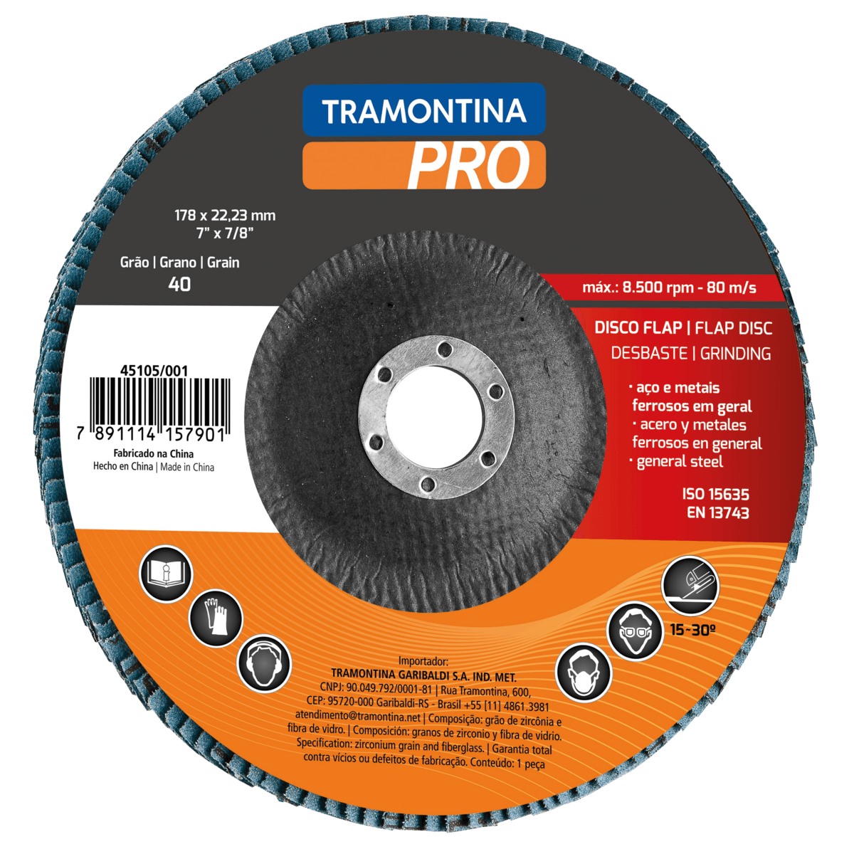 Disco Flap 7'' Grao 60 45105002 pro