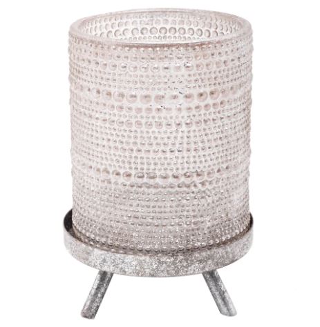 Porta Velas Com Base Metal Prata - Cromus