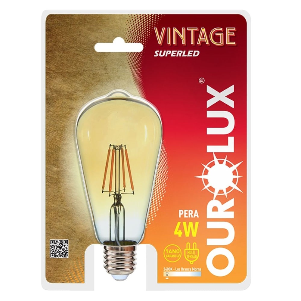 Lampada Vintage Pera St64 4w 2400k Ourol