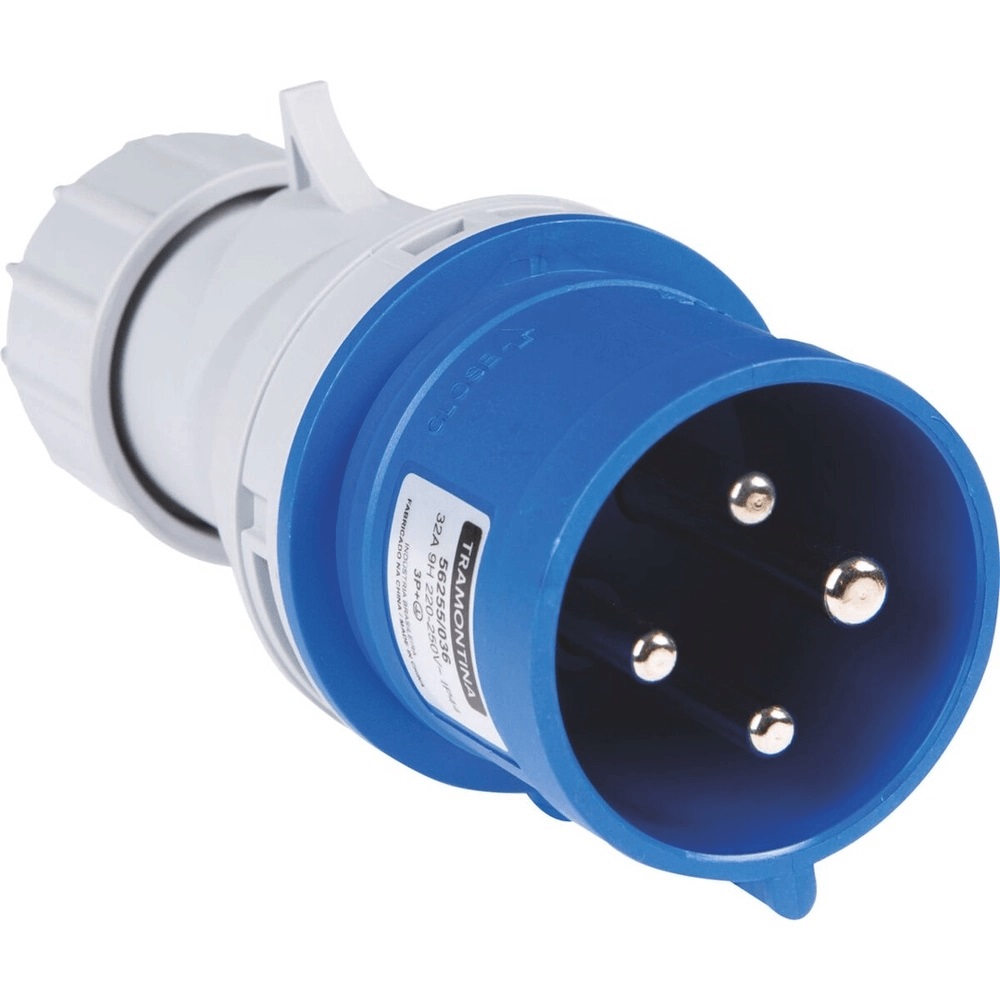 Plugue 3p+t 32a Azul 9h Tramontina

