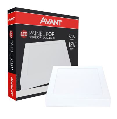 Painel Pop Sobrepor Quadrado 22cm 18w 6500k Bivolt - Avant