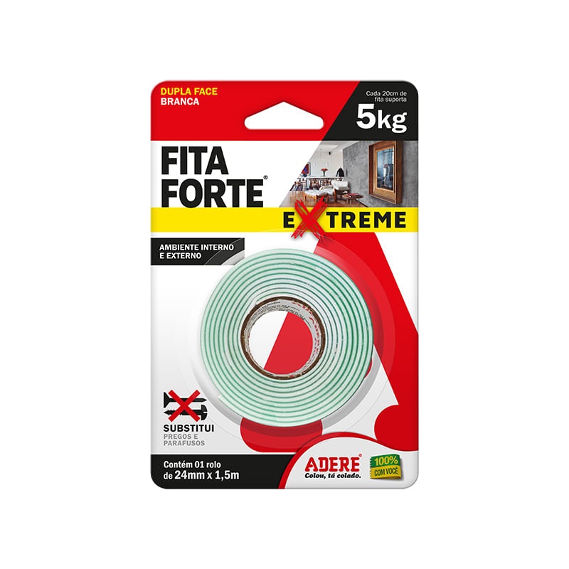 Fita Forte Dupla Face 24mmx1,5m br Adere