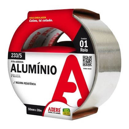 Fita Adesiva de Alumínio 50mmX30m 233S Adere