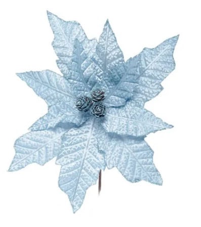 Poinsetia Azul Claro (flor Cabo Curto)