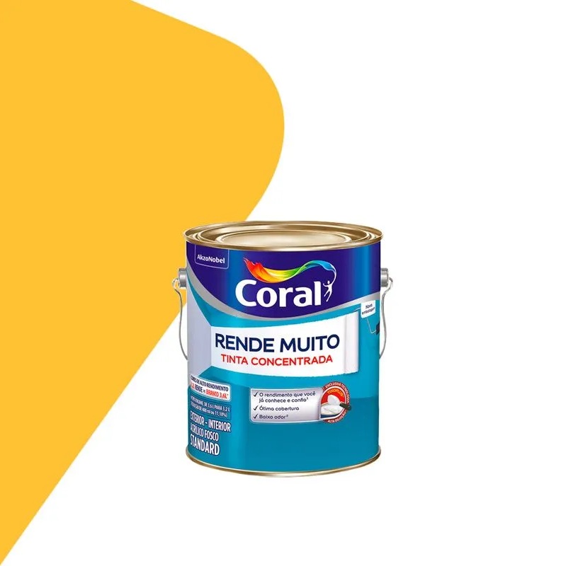 Tinta Rende Muito Amarelo Frevo 3,2 Litros Coral