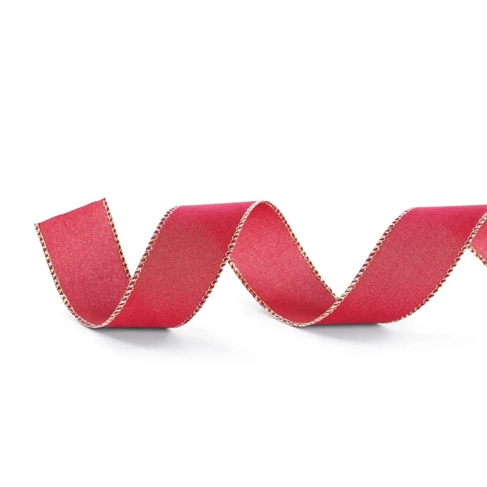 Fita de Veludo Lisa Vinho/Ouro  3,8x914cm Cromus