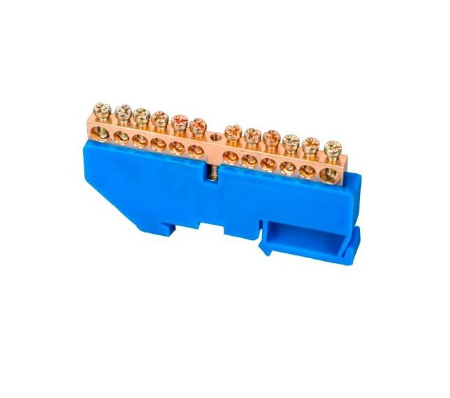 KIT BARRAMENTO NEUTRO 12 FUROS AZUL TAF