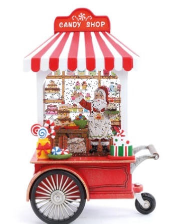 Carrinho Doces Noel c/ led clr 3aa