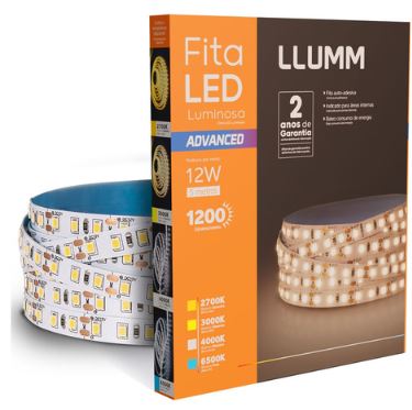 Fita Led Advanced 5 Metros 12w 3000k 120 Llum