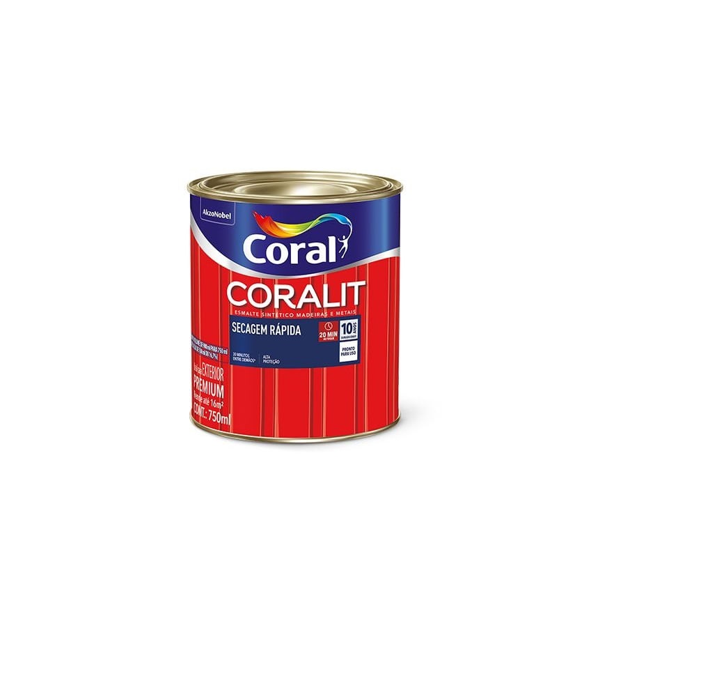 Esmalte Coralit sec rap Preto 750ml