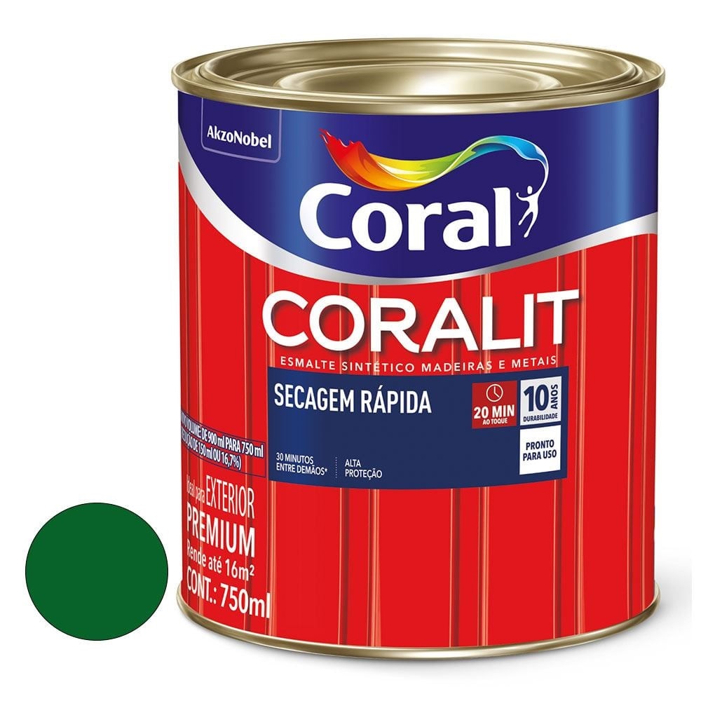 Esmalte Coralit sec Verde Folha 750ml