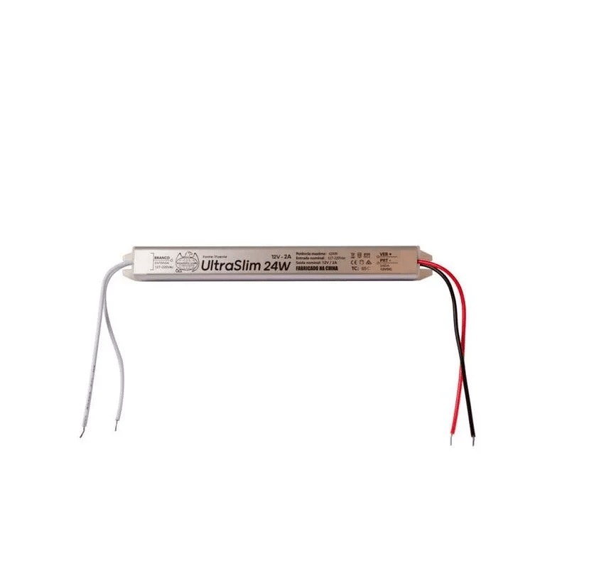 Fonte 12v/2a P/fita led 24w Slim Llum