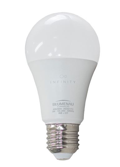 Lâmpada Smart Bulbo  A60 9W E27 Wi-Fi  RGB+CCT - Blumenau