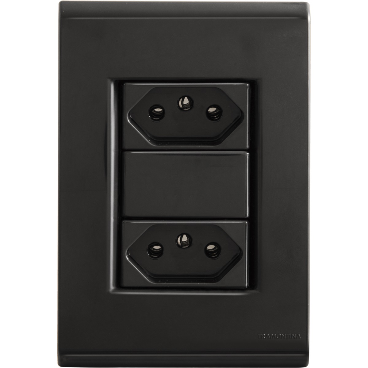 Conjunto 4x2 com 2 Tomadas 2P+T 10A 250V Grafite Liz - Tramontina
