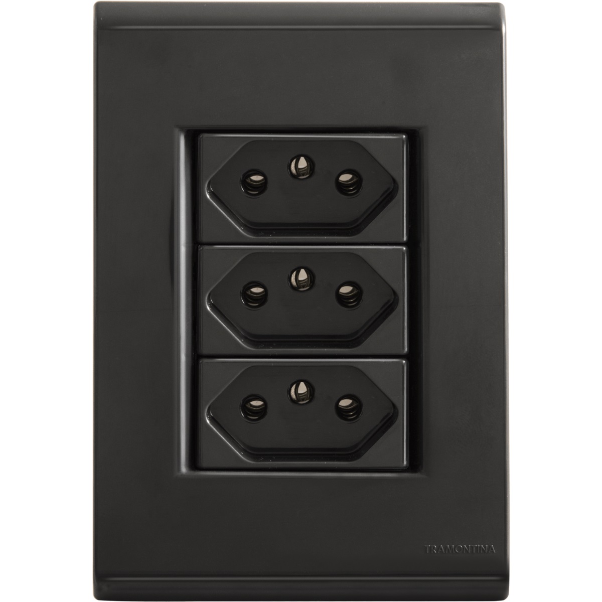 Conjunto 4x2 Com 3 Tomadas 2p T 10A 250V  Grafite liz -  Tramontina