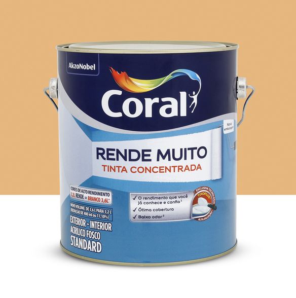 Tinta Acrílica Rende Muito Cromo Suave 3.2 Litros  - Coral