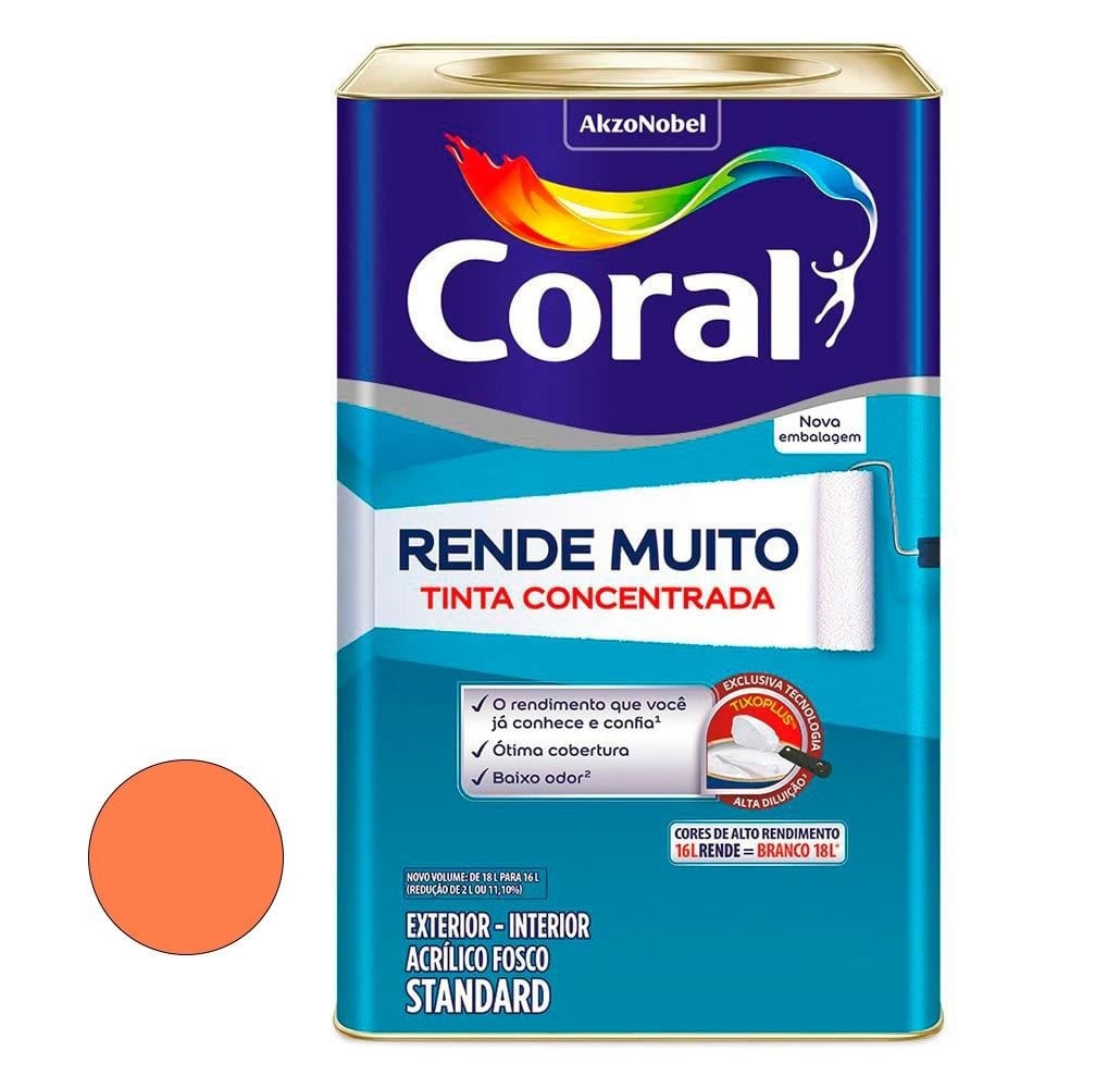 Tinta Rende Muito Laranja Maracatu 16 litros - Coral