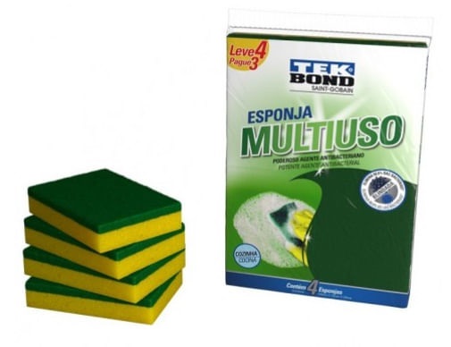 Esponja Multiuso Econ C/04 Vd/am Tekbon
