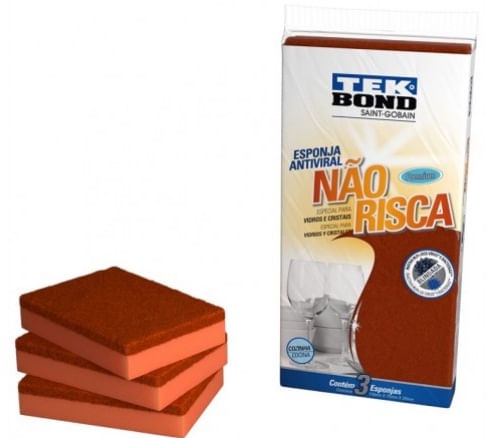 Esponja nao Risca C/03 Laranja Tekbond
