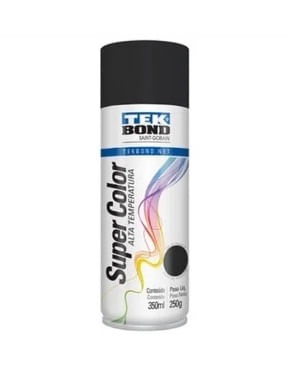 Tinta Spray Alta Temp pt Fosco 350ml tek