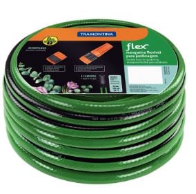 Mangueira Flex Para Jardim Verde Com Faixa Preta 25 Metros Tramontina