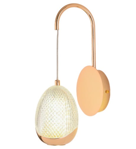 Arandela Interno Cristal/Aluminio Dourado Led 5W 3 Em 1 - Nitrolux