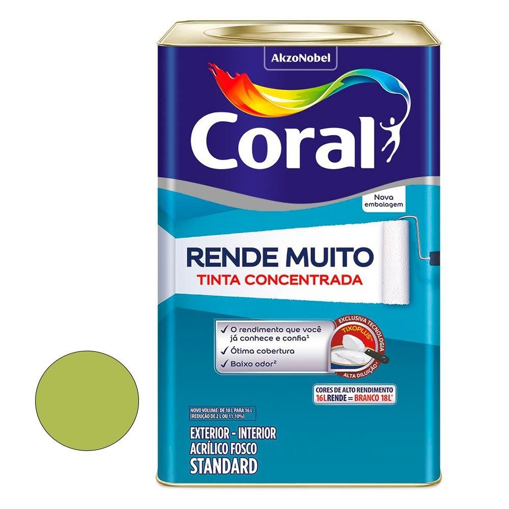 Tinta Rende Muito Verde Limao 16 litros - Coral