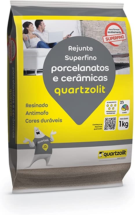 Rejunte Porcelanato E Ceramica Superfino Onix Preto 1kg Quartzolit