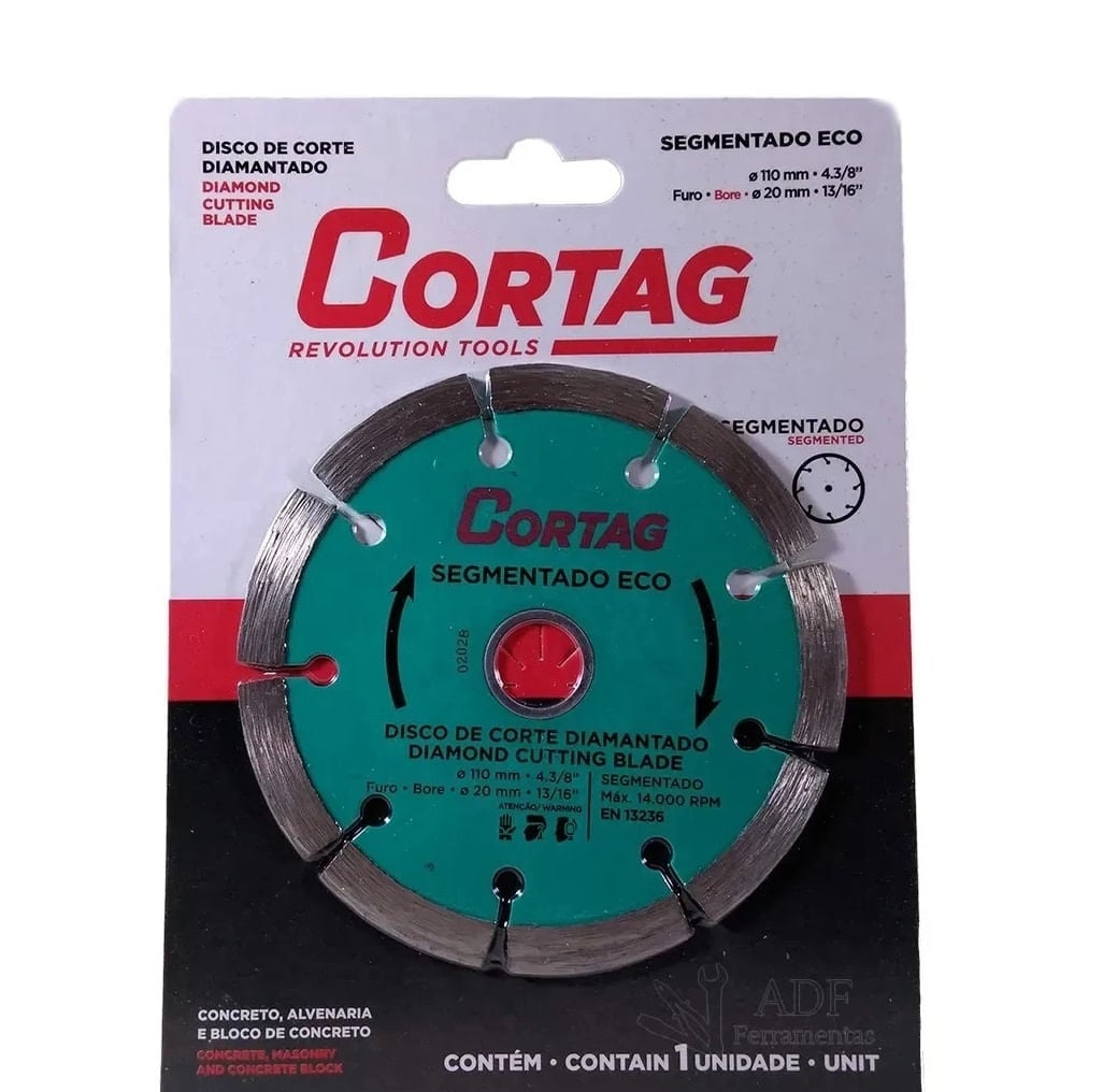 Disco Diamantado Segm eco 110mm Cortag