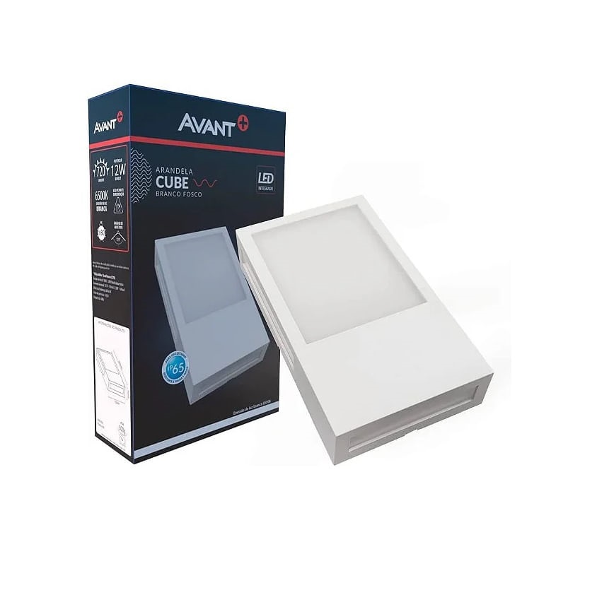 Arandela Cube br Fosco 12w 6500k Avant