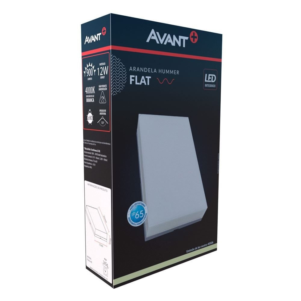 Arandela led Flat 12w Ne4000k Avant