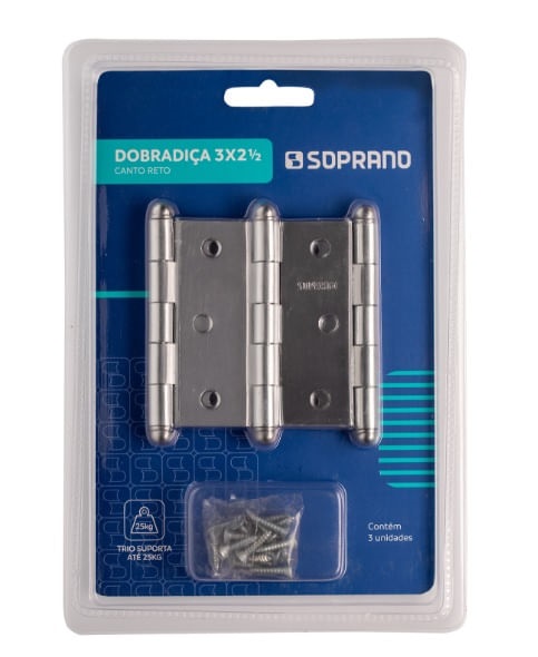 Dobradica S/anel 3pcs 3.1/2x3 cr Soprano