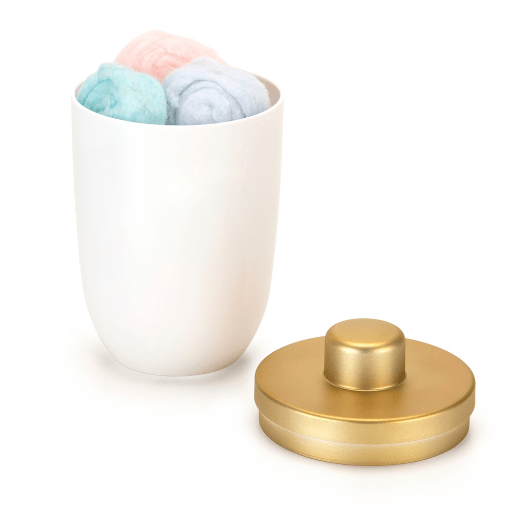 Porta Algodão Branco e Dourado Arthi