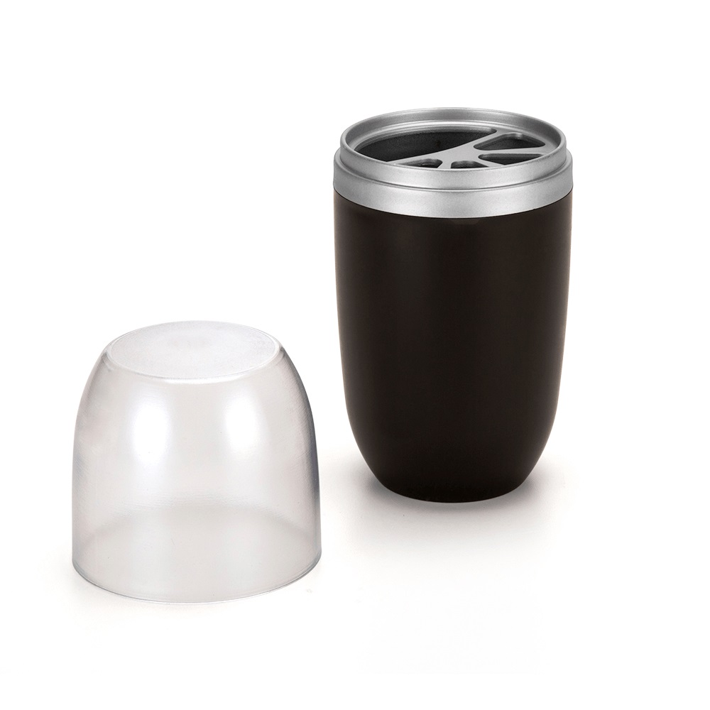 Porta Escova C/tamp Transp Pt/pt 500ml