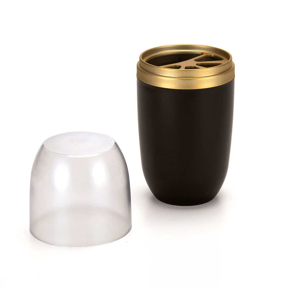 Porta Escova C/tamp Transp Pt/dr 500ml