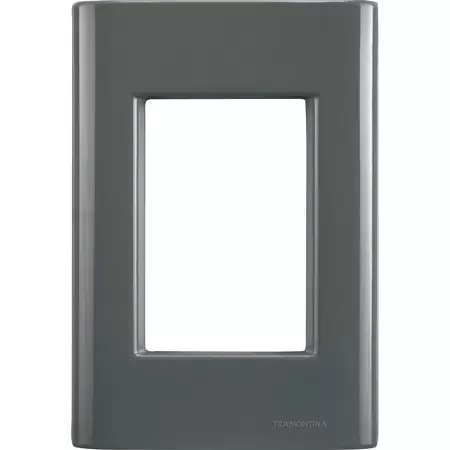 Placa+sup 3 Postos 4x2 giz Titanio Soft