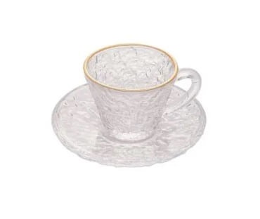 Xicara C/pires P/cafe de Cristal 180ml