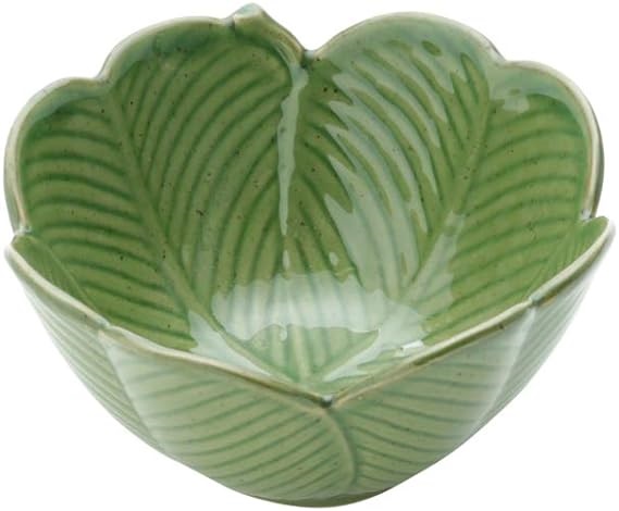 Centro de Mesa Leaf Ceramica 13x7cm Verd