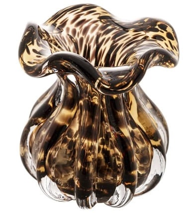 Vaso Vidro Italy Marrom/preto 11,5x13cm