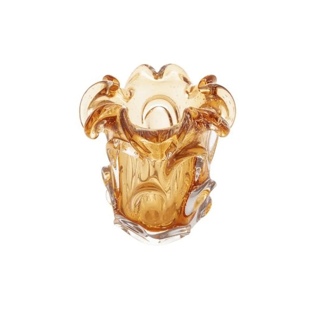 Vaso de Vidro Italy Ambar 15x16cm Lyor