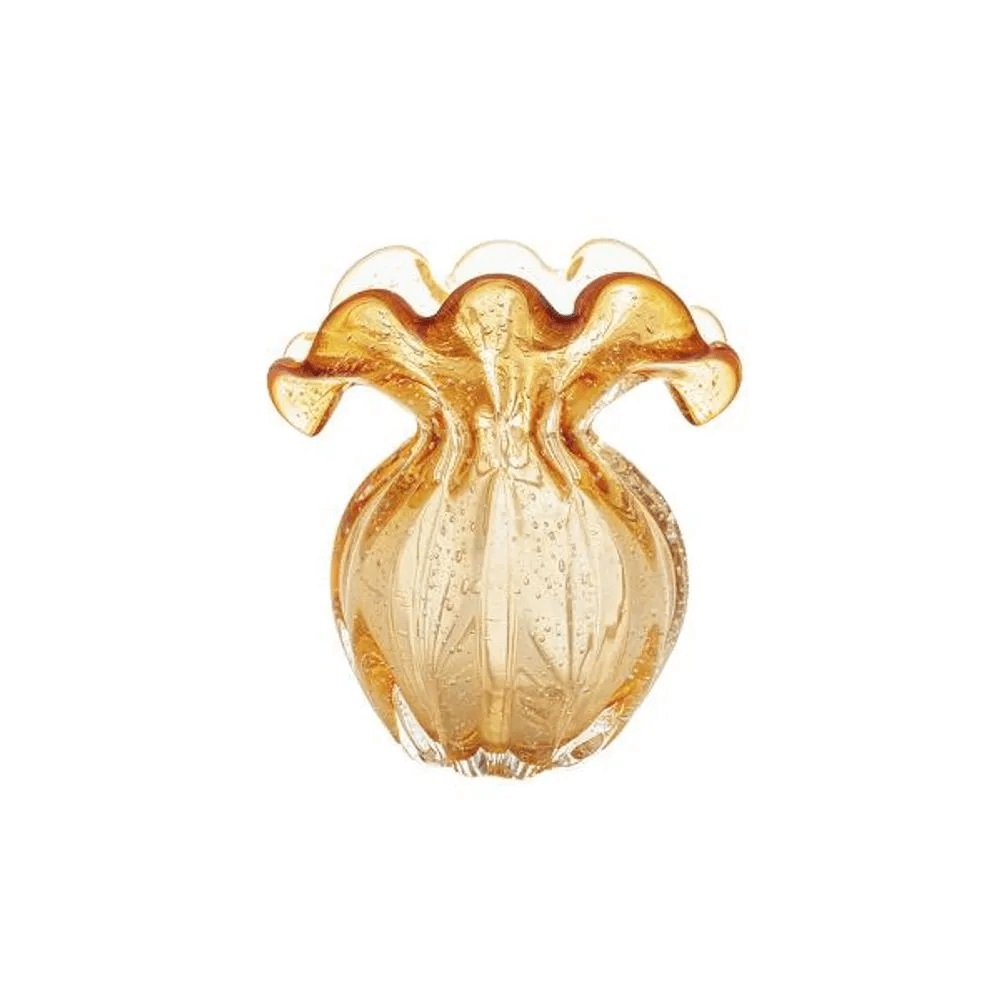 Vaso de Vidro Italy Ambar 13,5x11x14cm