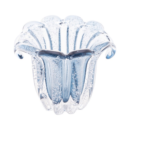 Vaso de Vidro Italy Azul 17x14x16,5cm ly