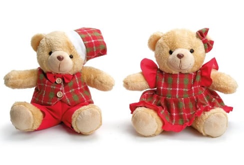 Urso com Roupa Sortido Vermelho Branco