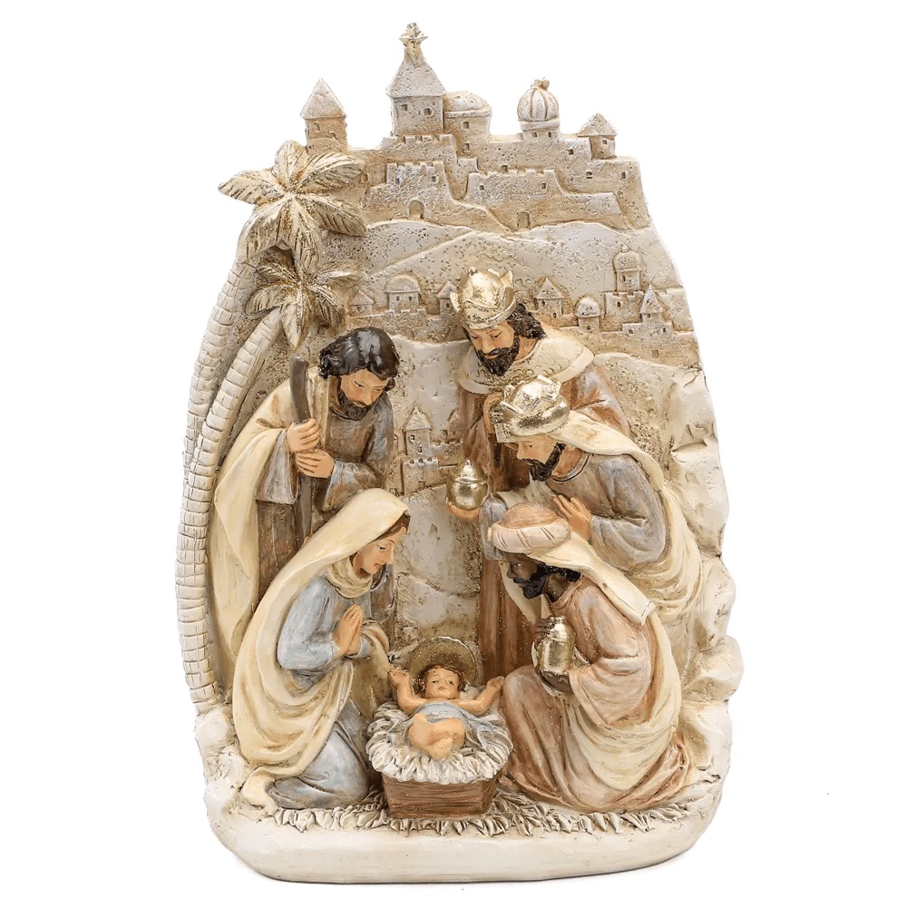 Dec Sagrada Familia Bc/ouro 25x17cm Crom